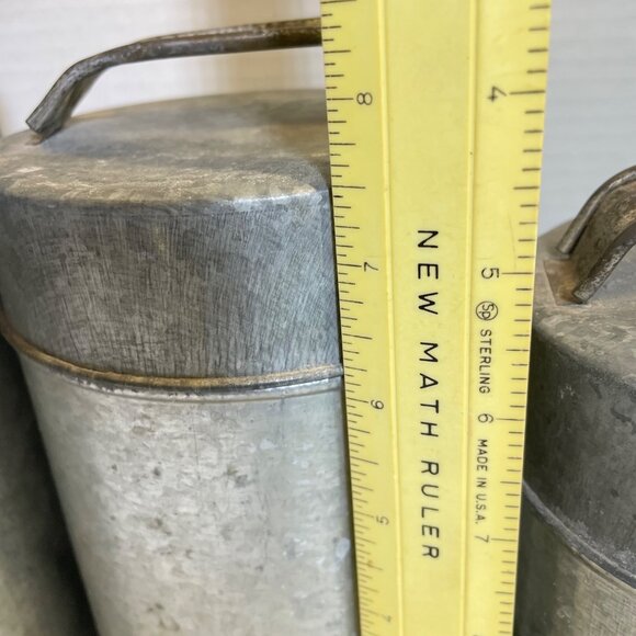 Vintage Vandor Imports Galvanized Metal Canister Set For Coffee Tea Sugar & Flou - Picture 12 of 15